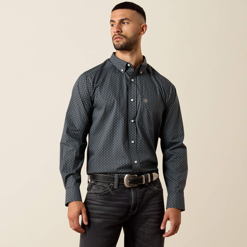 Ariat - Mens - Wrinkle Free Barnaby Classic Fit Shirt - Phantom Paisley Print