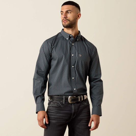 Ariat - Mens - Wrinkle Free Barnaby Classic Fit Shirt - Phantom Paisley Print