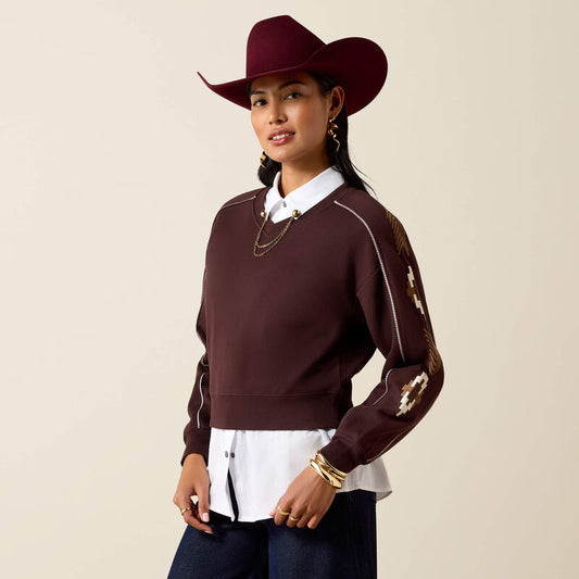 Ariat Womens Dakota Sweatshirt - Chocolate Plum