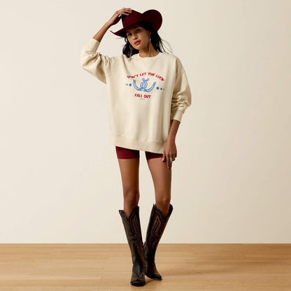 Ariat Women's Oversized Sweatshirt- Parchment