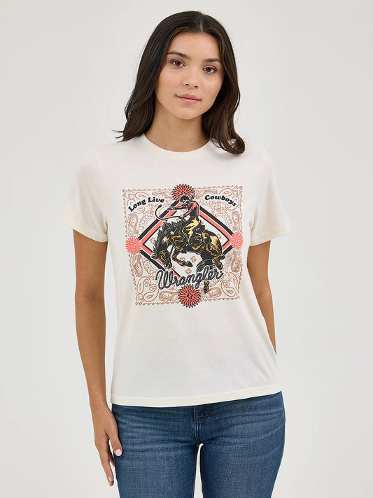 Women's Wrangler Western Graphic Reg Fit Tee - ANTIQUE WHITE