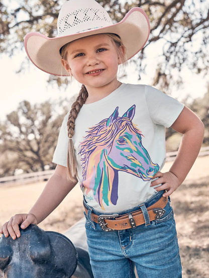 Girl's Wrangler Western Graphic Tee - Teal