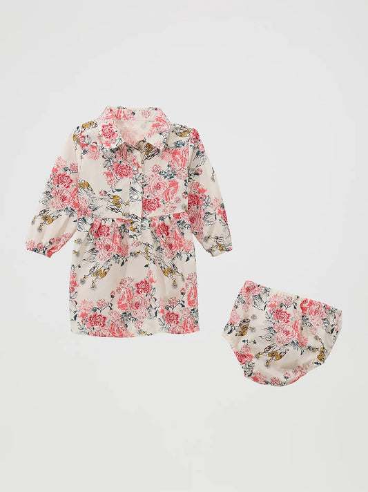 Wrangler® Little Girl's Printed Western Snap Dress - Floral White
