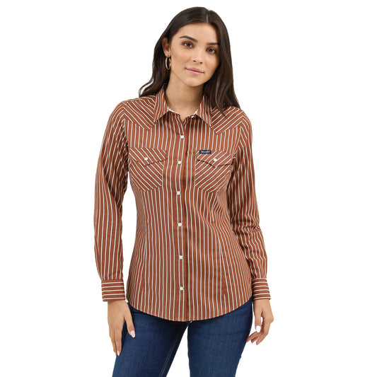 Women's Wrangler Retro® Western Dress Snap Shirt - Rust