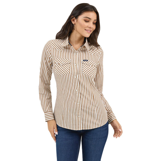 Women's Wrangler Retro® Western Dress Snap Shirt - Brown