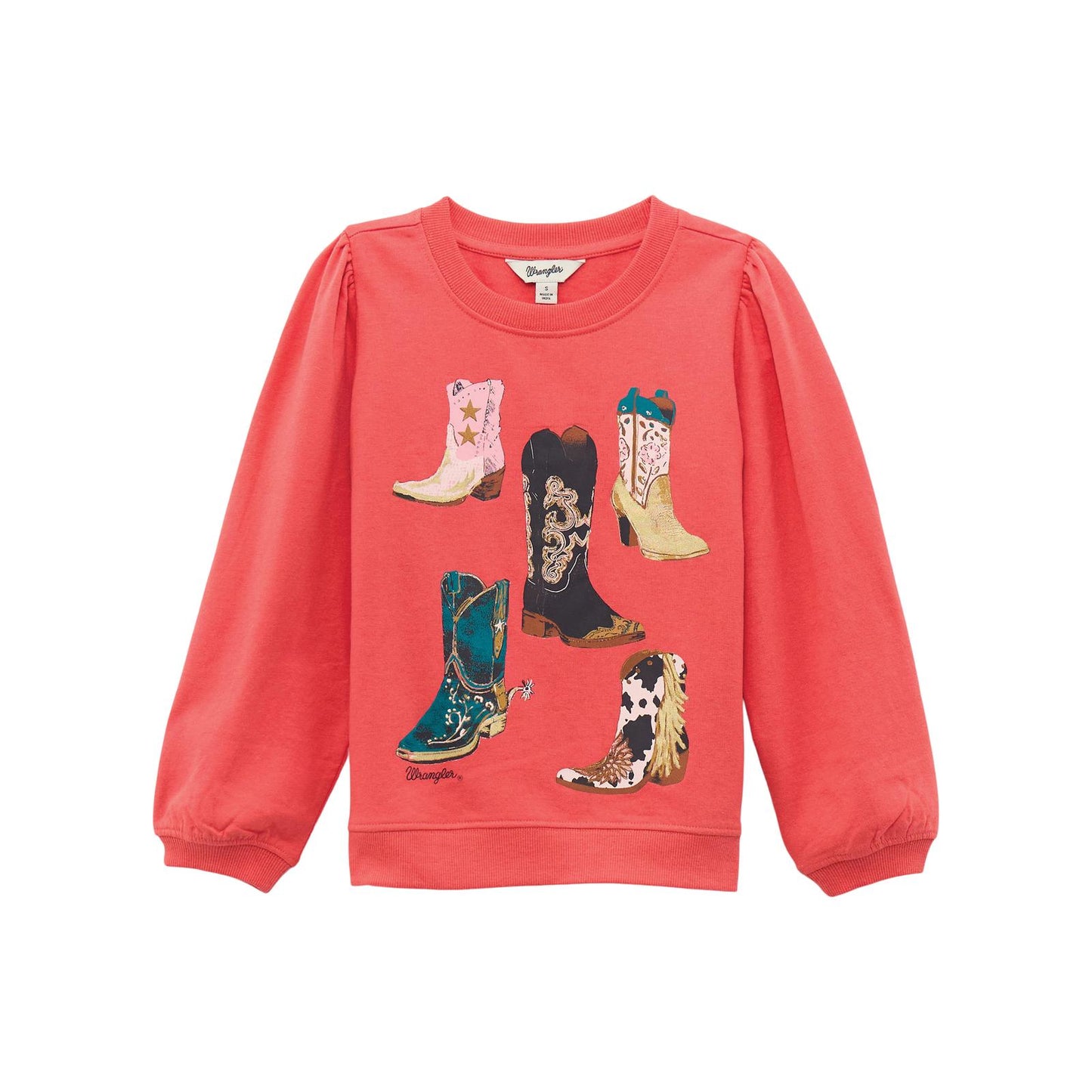Girls Wrangler Sweatshirt Crew- Boots