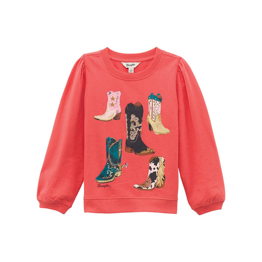 Girls Wrangler Sweatshirt Crew- Boots