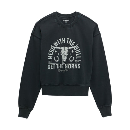 Womens Wrangler Retro® Crew Fleece Cropped - Regular Fit - Jet Black