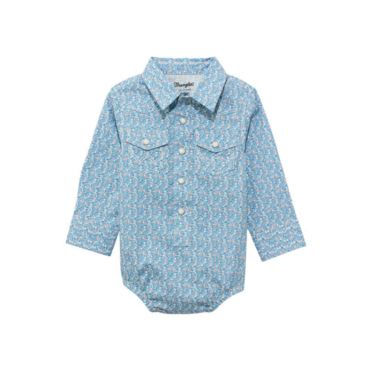 Wrangler® Baby Boy Long Sleeve Bodysuit - Blue