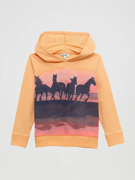 Girls Wrangler Sweatshirt- Girl's Graphic Pullover Hoodie