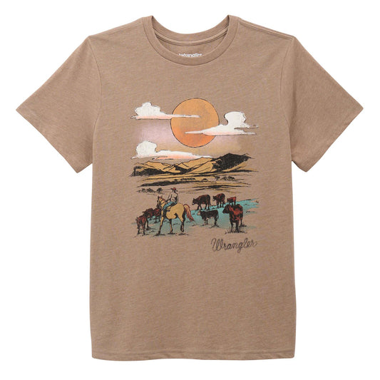 Wrangler® Short Sleeve T-Shirt - Regular Fit - Desert Taupe Heather