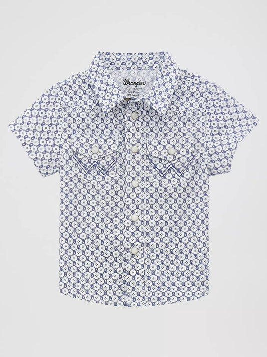 Wrangler® Little Boy Short Sleeve Western Snap Shirt