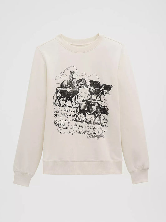 Women's Wrangler Cattle Drive Graphic Fleece Reg Pullover