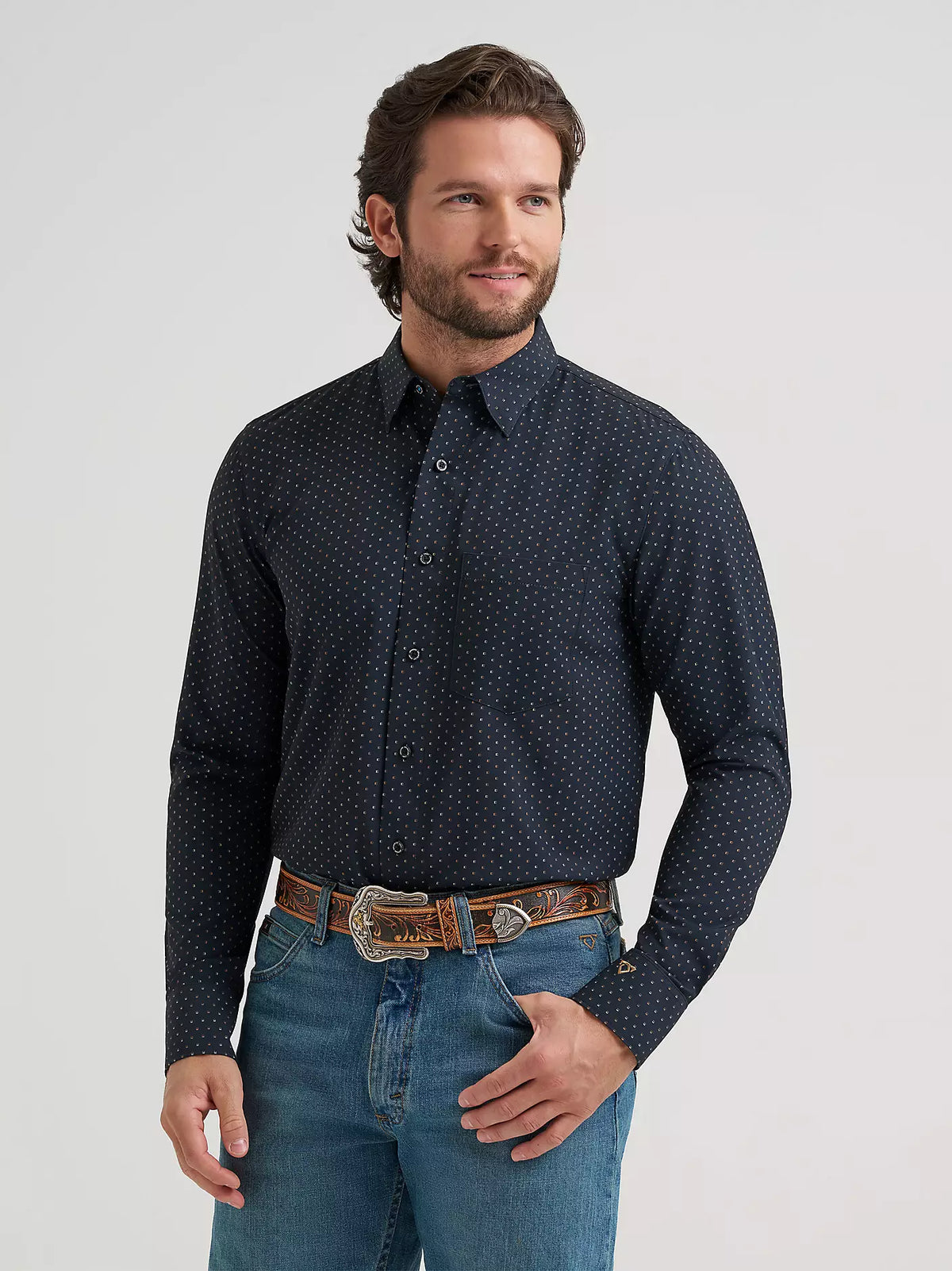 Wrangler Mens  - X Cody Johnson Long Sleeve Performance Shirt - Classic Fit - Buttons - D Spots