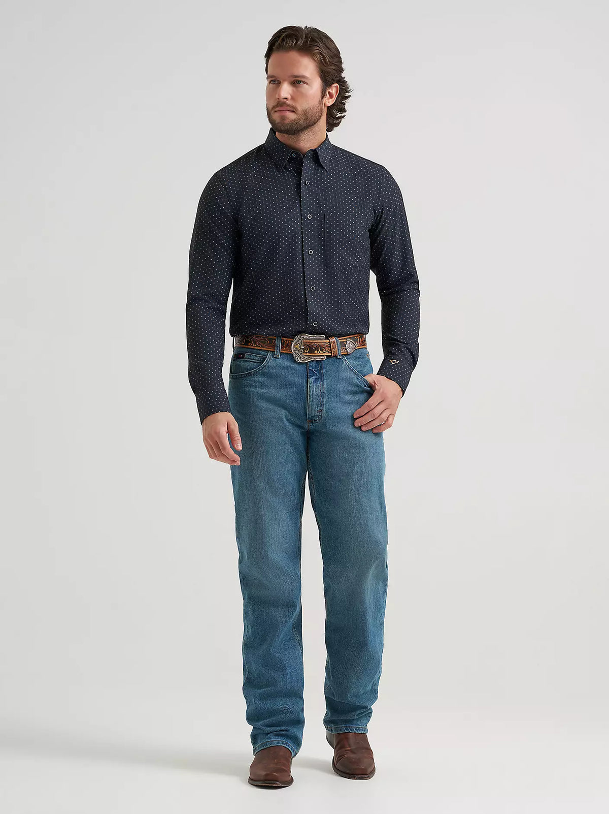 Wrangler Mens  - X Cody Johnson Long Sleeve Performance Shirt - Classic Fit - Buttons - D Spots