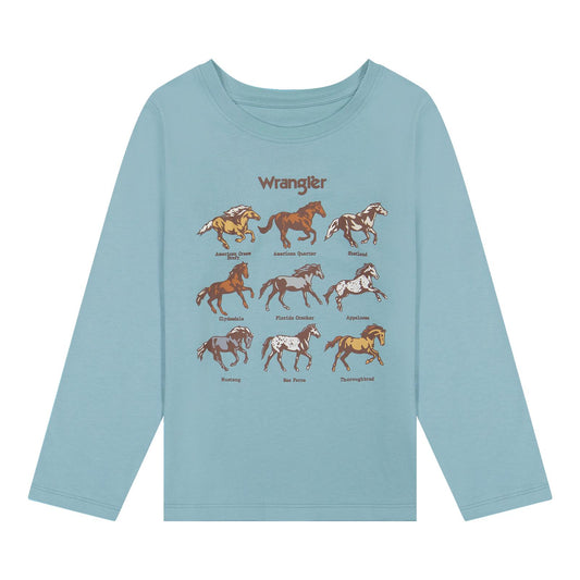 Wrangler® Girls Long Sleeve T-Shirt - Blue