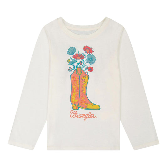 Wrangler® Girls Long Sleeve T-Shirt - White