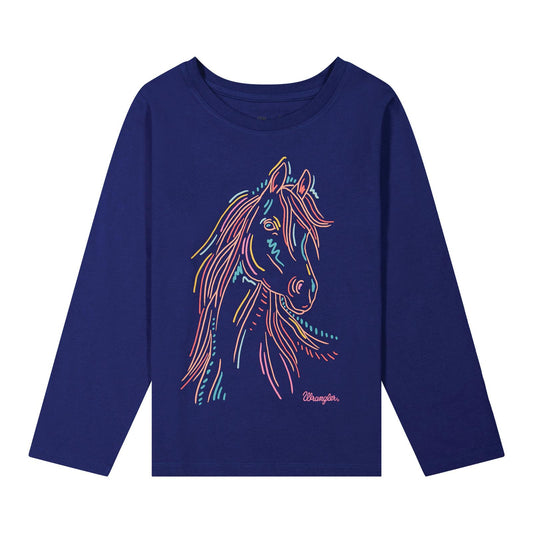 Wrangler® Girls Long Sleeve T-Shirt - Navy