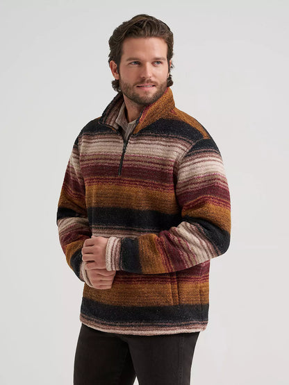 Men's Wrangler® Hay Away Sherpa Quarter-Zip Pullover - Aztec Port