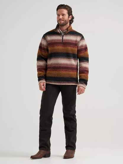 Men's Wrangler® Hay Away Sherpa Quarter-Zip Pullover - Aztec Port