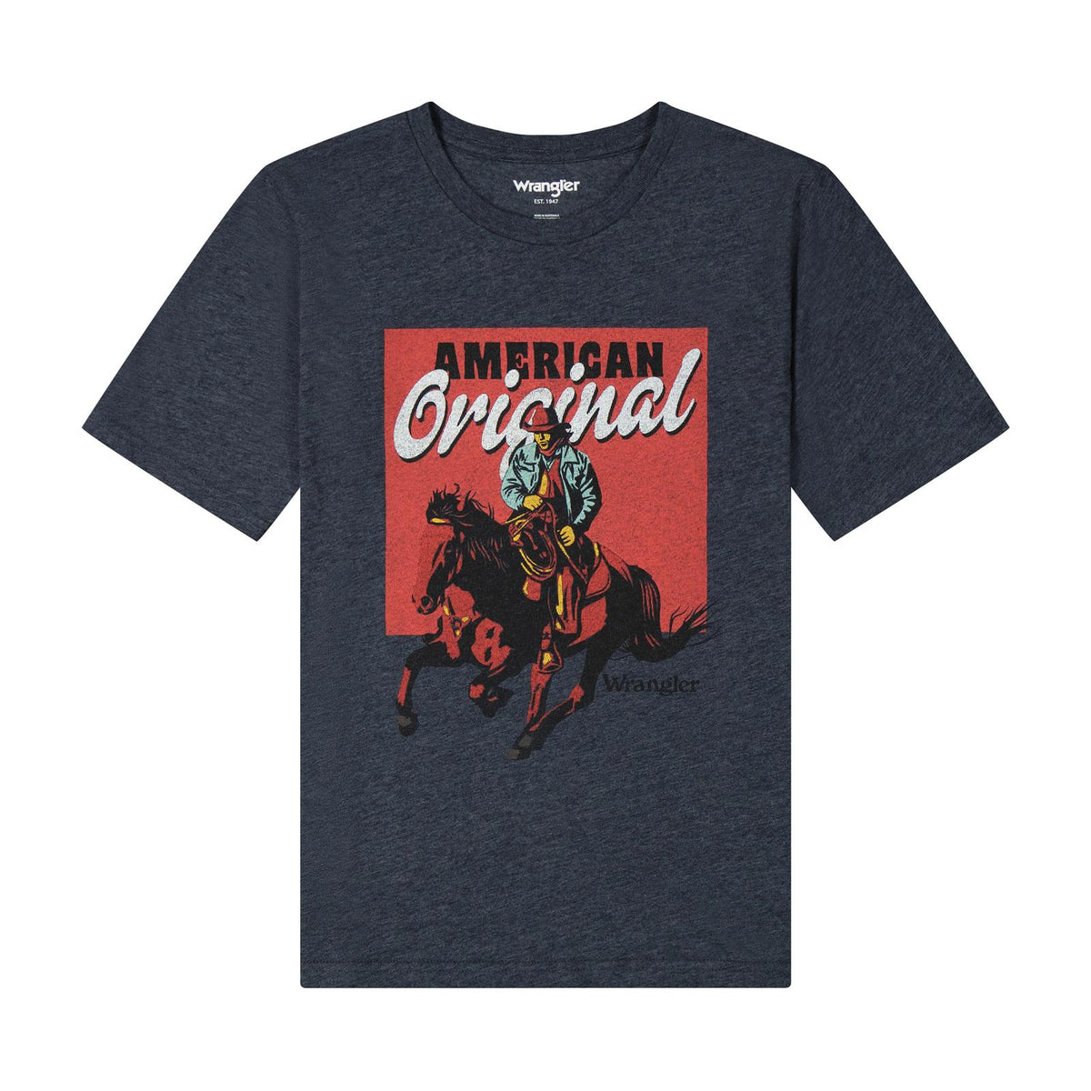 CLEARANCE- Wrangler® Boys Short Sleeve Graphic T-Shirt - Dark Sapphire Heather