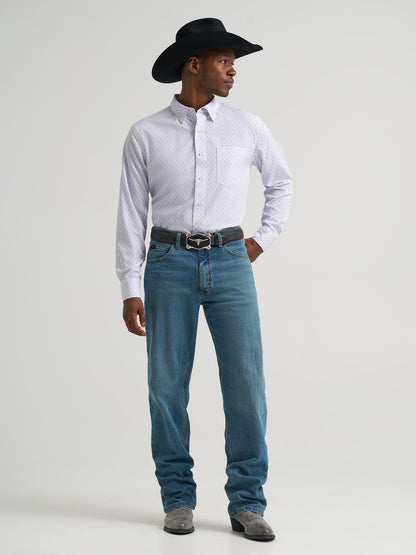 Wrangler Mens  - X Cody Johnson Long Sleeve Performance Shirt - Classic Fit - Buttons - Dusky Purple