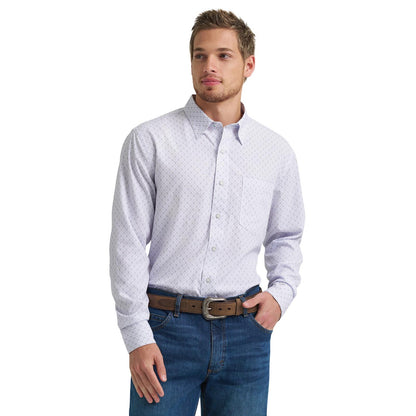 Wrangler Mens  - X Cody Johnson Long Sleeve Performance Shirt - Classic Fit - Buttons - Dusky Purple