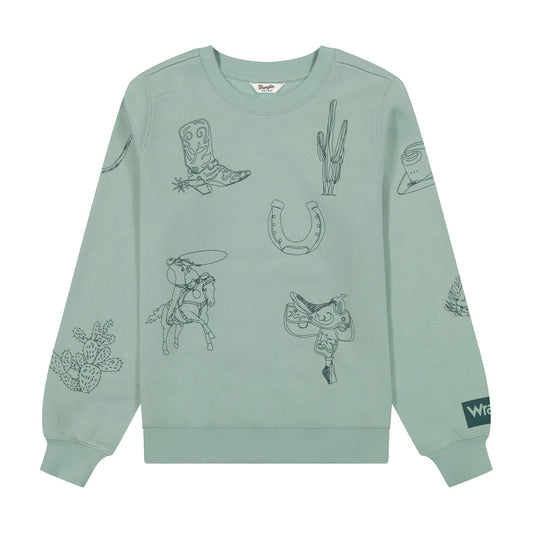 Woman's Wrangler Retro® Punchy Sweatshirt Crew - Blue