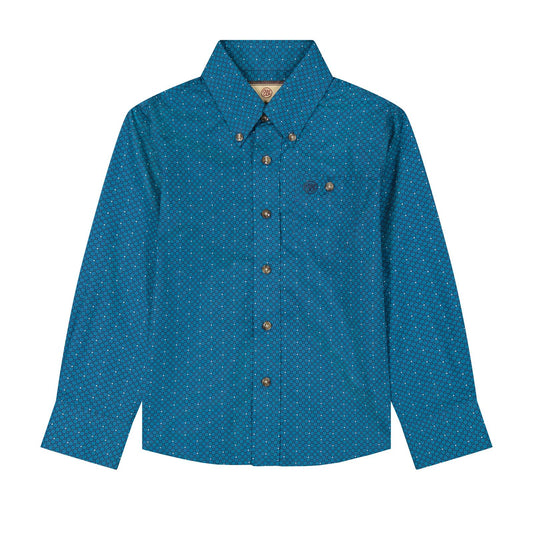 Wrangler Boys Classic Long Sleeve Shirt - Teal