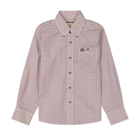 Wrangler Boys Classic Long Sleeve Shirt - Clay