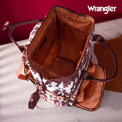 Wrangle Aztec Printed Callie Backpack/Diaper Bag - Brown