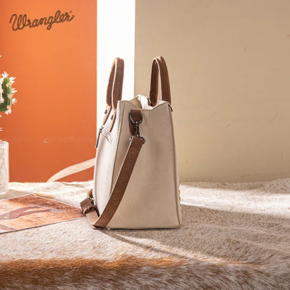 Wrangler Women's  Wrangler Braided Whipstitch Top Handle Small Tote/Crossbody - Beige