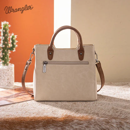 Wrangler Women's  Wrangler Braided Whipstitch Top Handle Small Tote/Crossbody - Beige