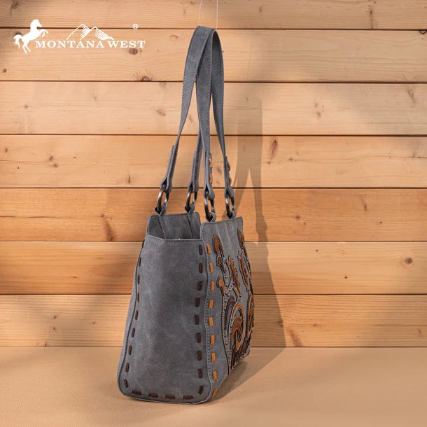 Montana West Embroidered Tote Bag - Jean