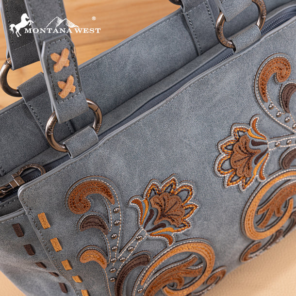 Montana West Embroidered Tote Bag - Jean