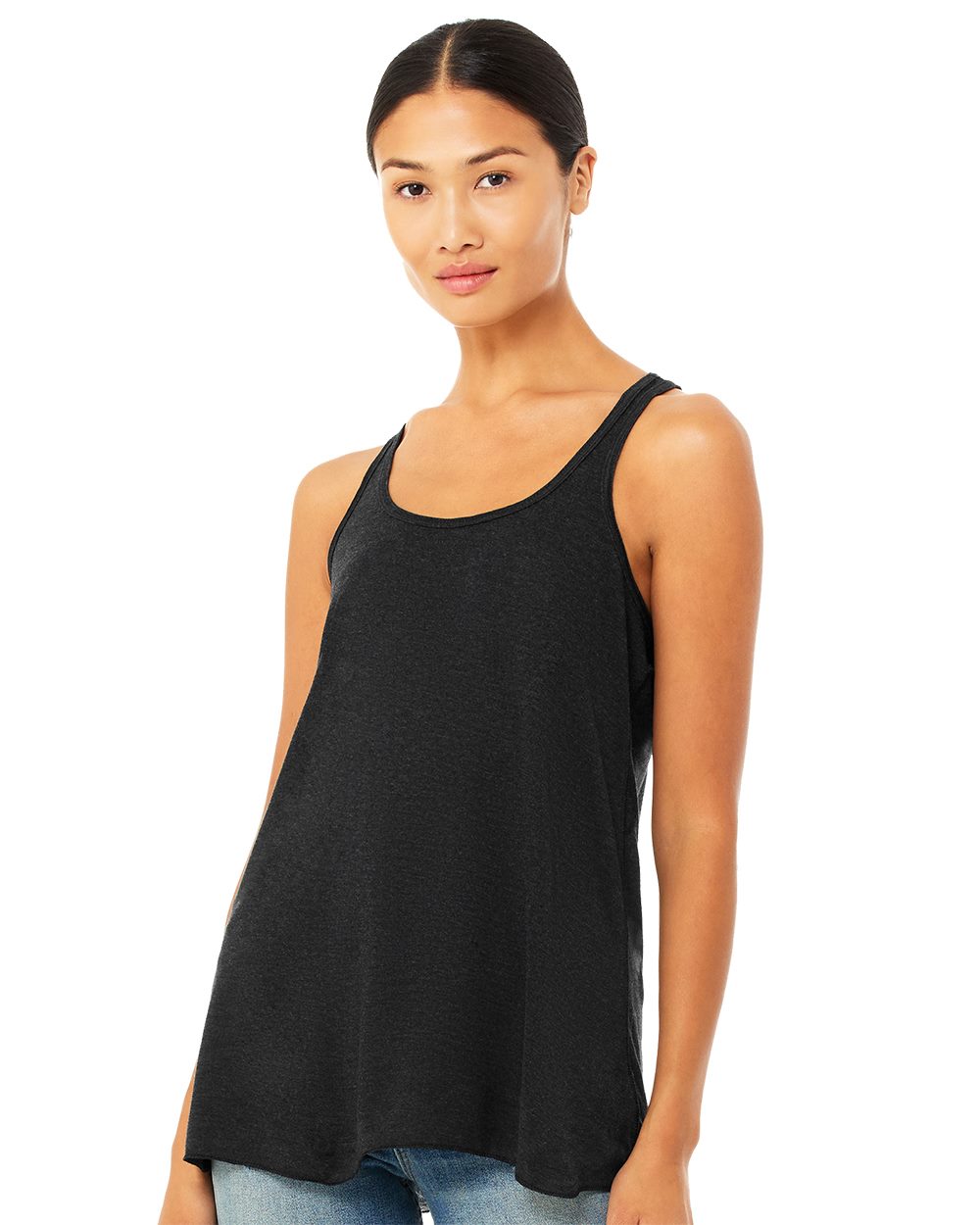 Momma Zś  FLOWY Racerback Tank - Black w/ White