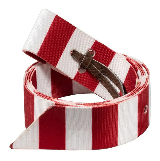 Mustang Manufacturing Nylon Cinch Strap (Patterned) - CLEARANCE - Red/White Stripes