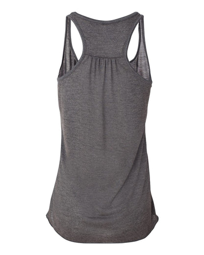 Momma Zś  FLOWY Racerback Tank - Dark Grey Heather w/ White