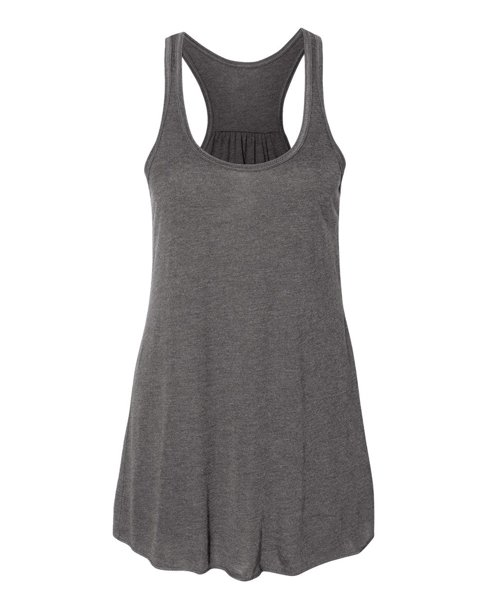 Momma Zś  FLOWY Racerback Tank - Dark Grey Heather w/ White