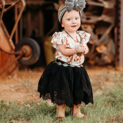 CLEARANCE - Shea Baby - Girls - Black Chiffon Skirt