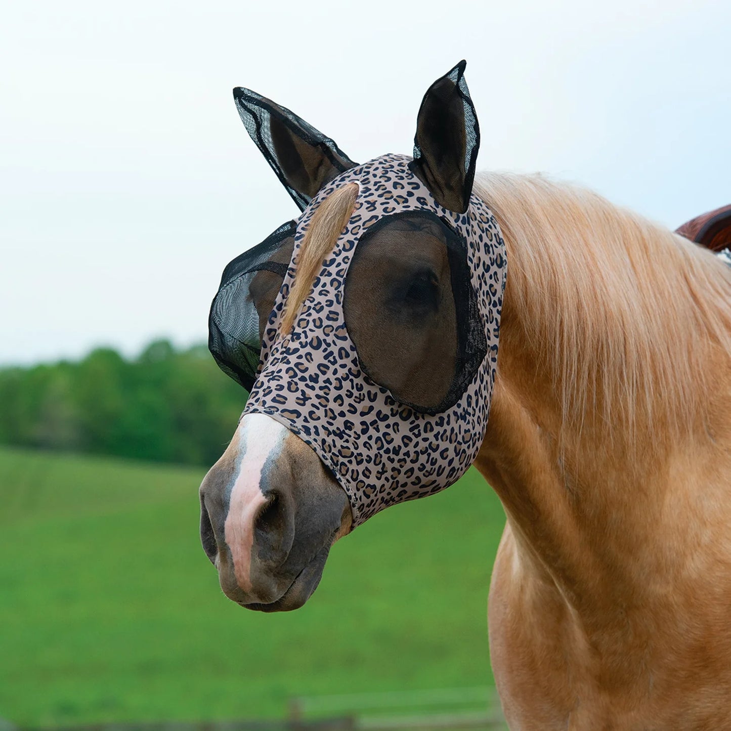 Weaver Equine Synergy® Powered by Coolcore® Equine Lycra® Fly Mask - Leopard