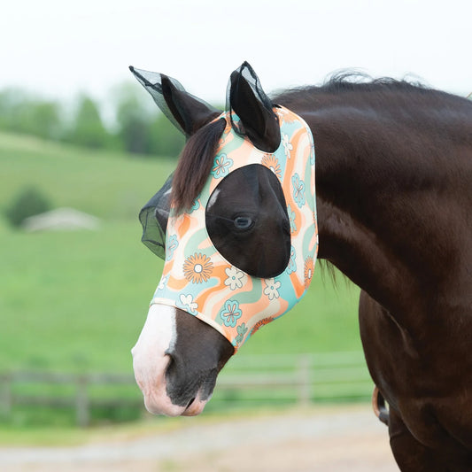 Weaver Equine Synergy® Powered by Coolcore® Equine Lycra® Fly Mask - Retro Flower