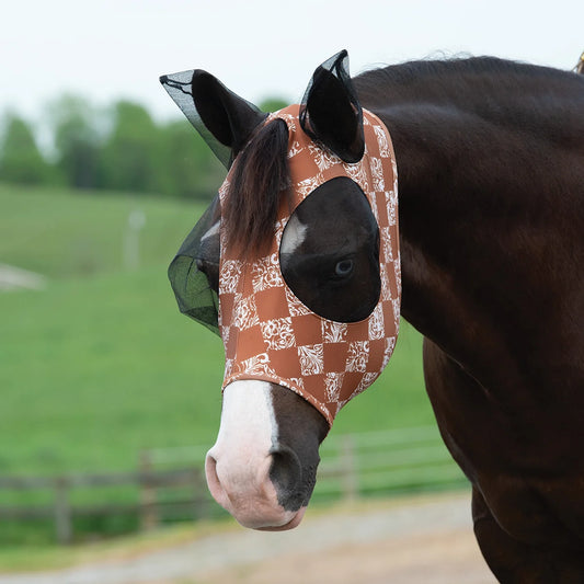 Weaver Equine Synergy® Powered by Coolcore® Equine Lycra® Fly Mask - Checkerboard