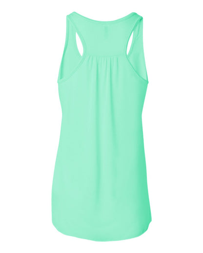 Momma Zś  FLOWY Racerback Tank - Mint w/ White