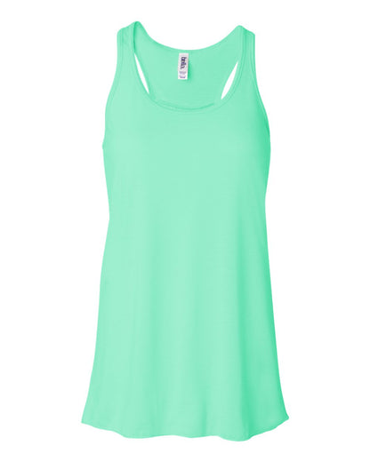 Momma Zś  FLOWY Racerback Tank - Mint w/ Navy