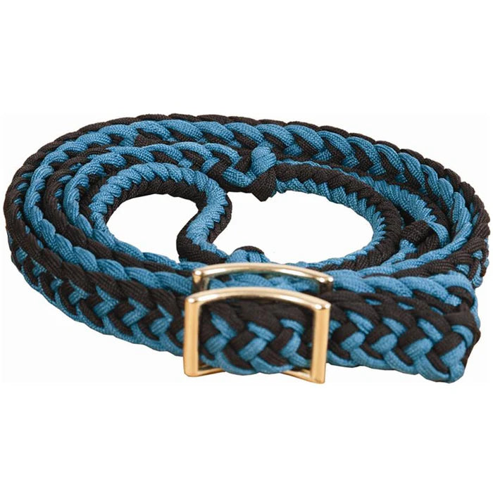 Mustang Manufacturing Braided Barrel Reins - Teal/Black