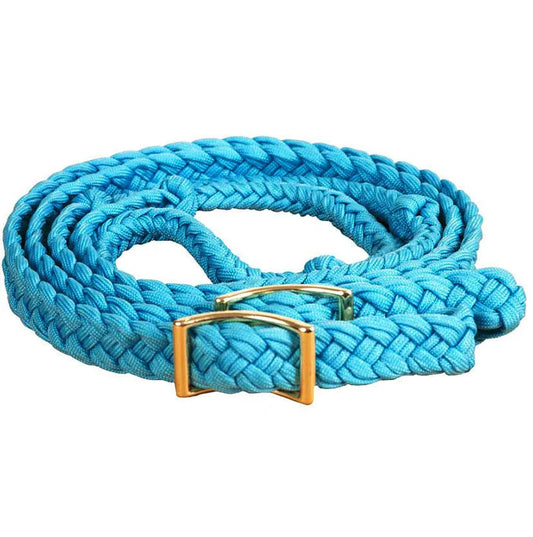 Mustang Manufacturing Braided Barrel Reins - Turquoise