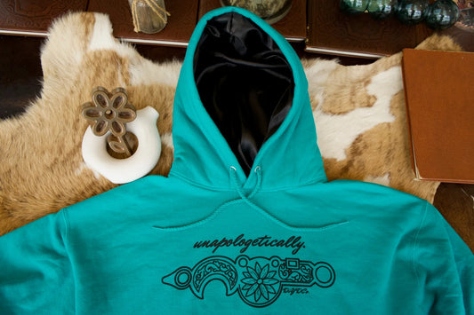 Hoodie Sweatshirt - "UNAPOLOGETICALLY" - Daisy If You Do Co. w/ Satin Lined Hood