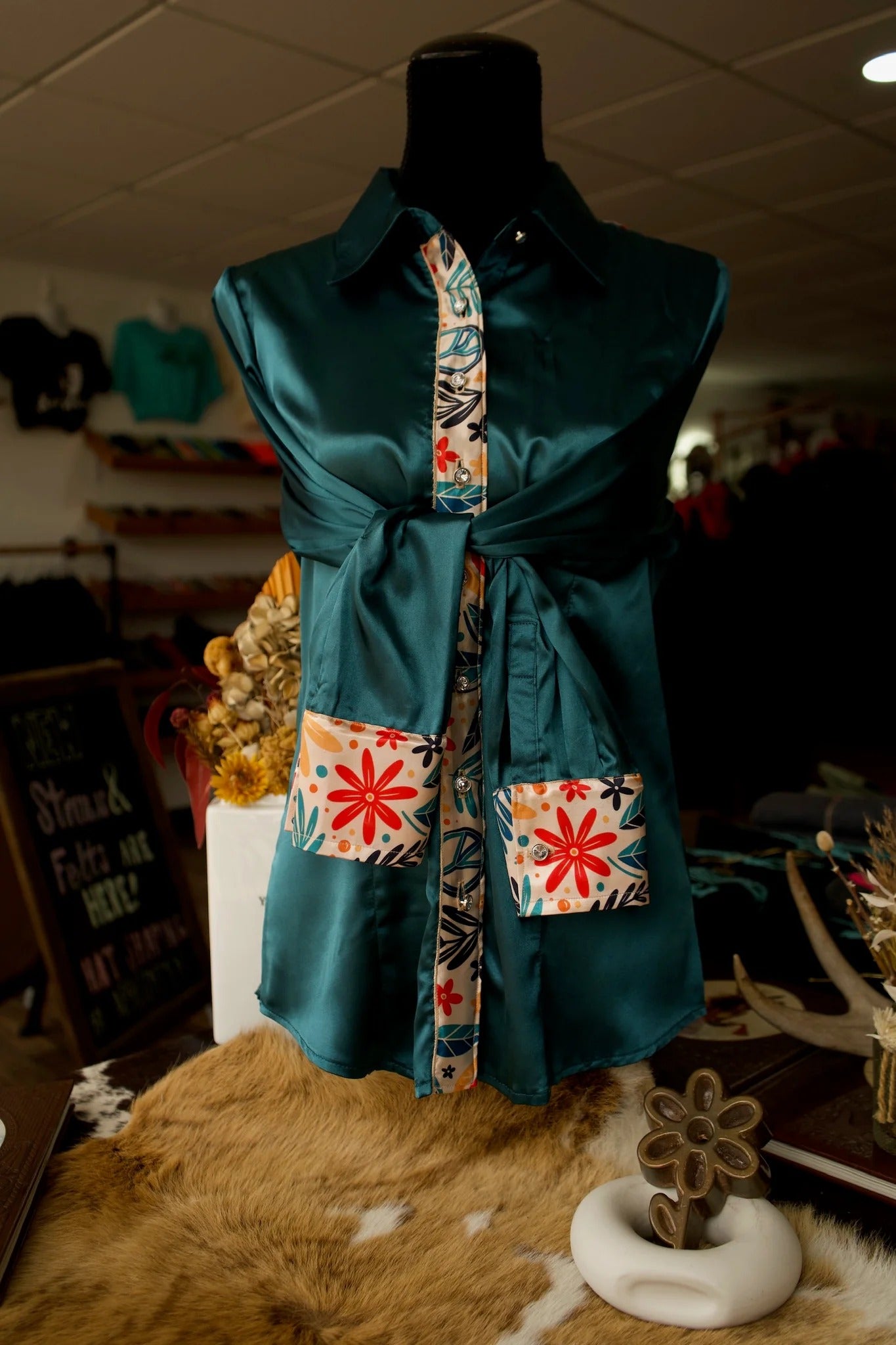 Long Sleeve Button Up Daisy If You Do Western Shirts - Satin with Satin Accents