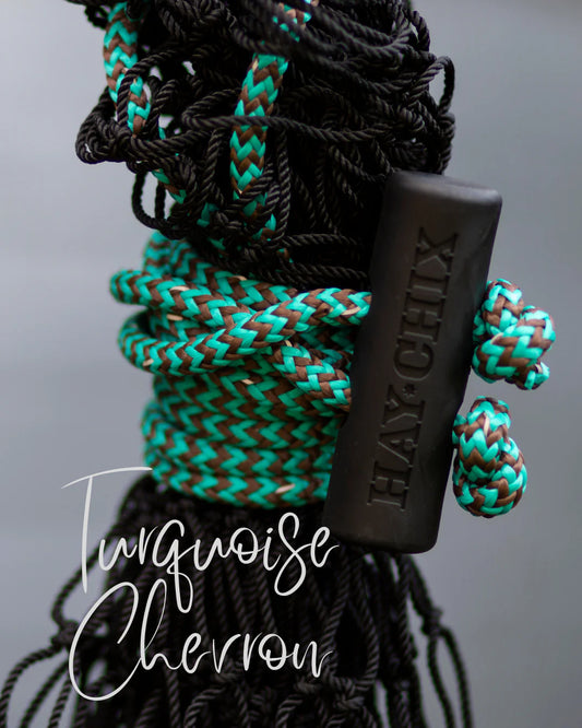 TURQUOISE CHEVRON Hay Chix Hay Net Half Bale - 1.75" Opening